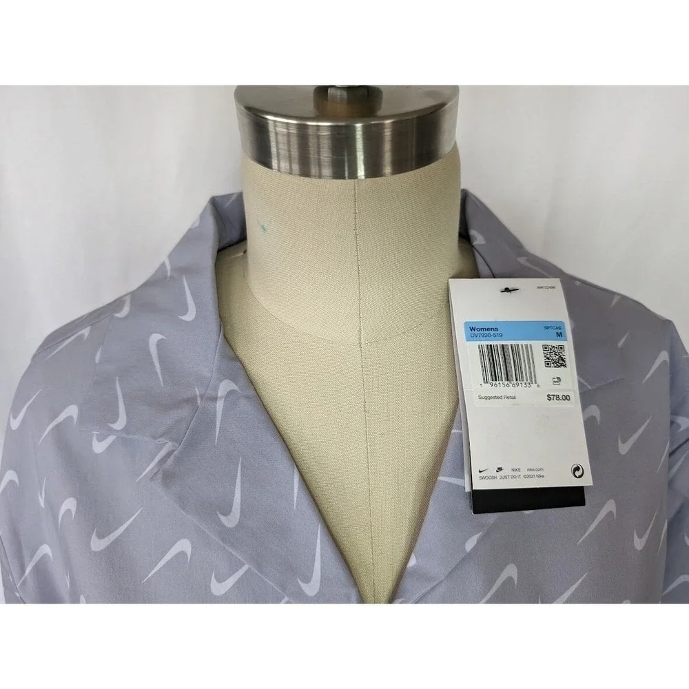 Nike Women's Button Up Top Size Medium Golf Gorpcore AOP Career Athleisure NEW‎